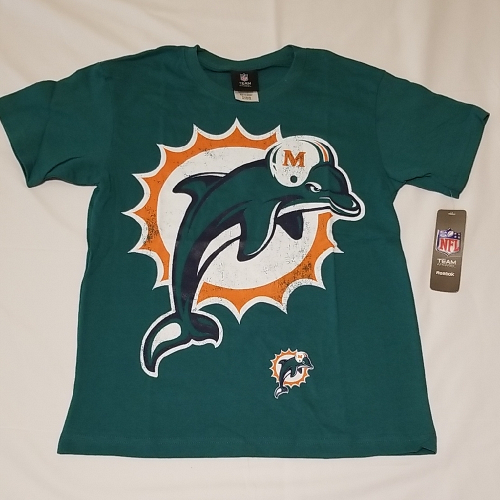 NWT NFL Women's 100% Cotton Teal Miami Dolphins Short Sleeve Tee Football M 8/10
